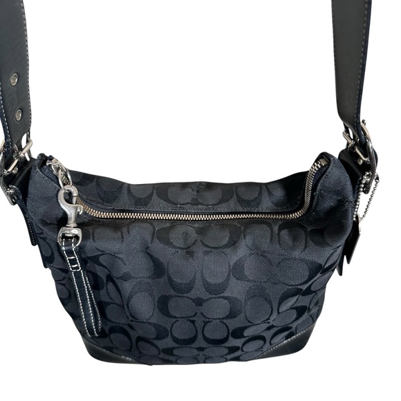 COACH Vintage Monogram Canvas Leather Trim Crossbody - Picture 7 of 14